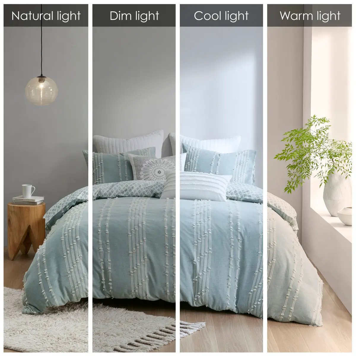 King/Cal King 3 Piece Cotton Jacquard Duvet Cover Set by HouseOfZazla