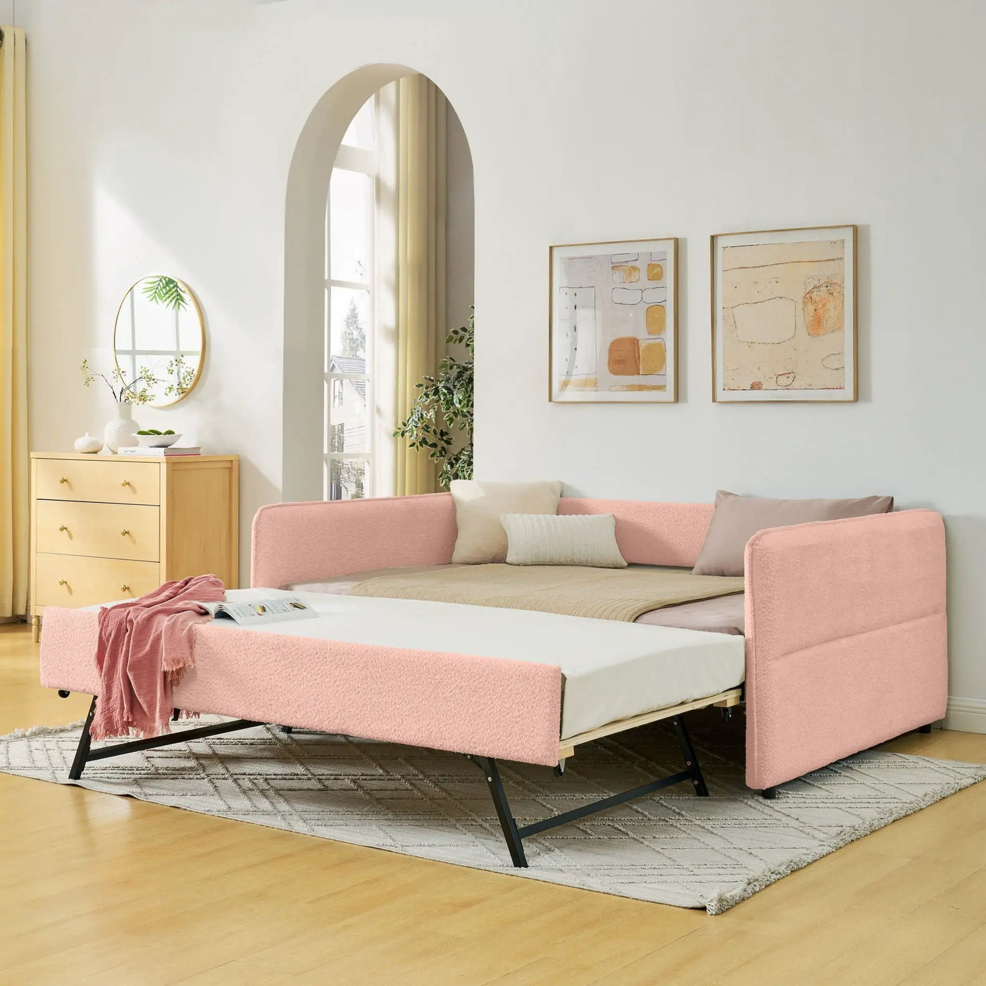 Upholstered Daybed With Pop Up Trundle by HouseOfZazla