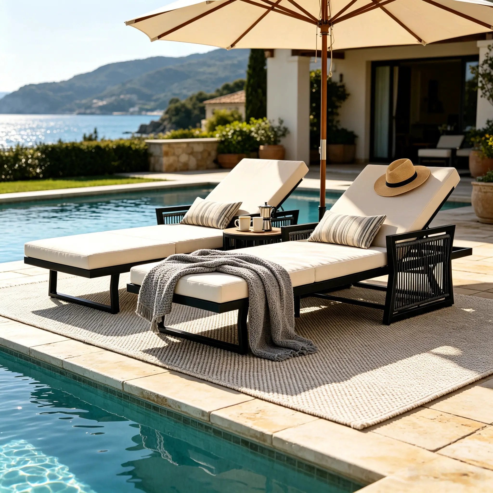 Black Mix Chaise Lounge Set by HouseOfZazla