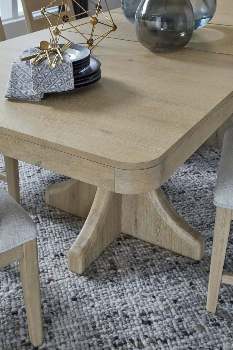 Somerset - Trestle Dining Table - Butternut and Omari Natural by Unique Piece Furniture