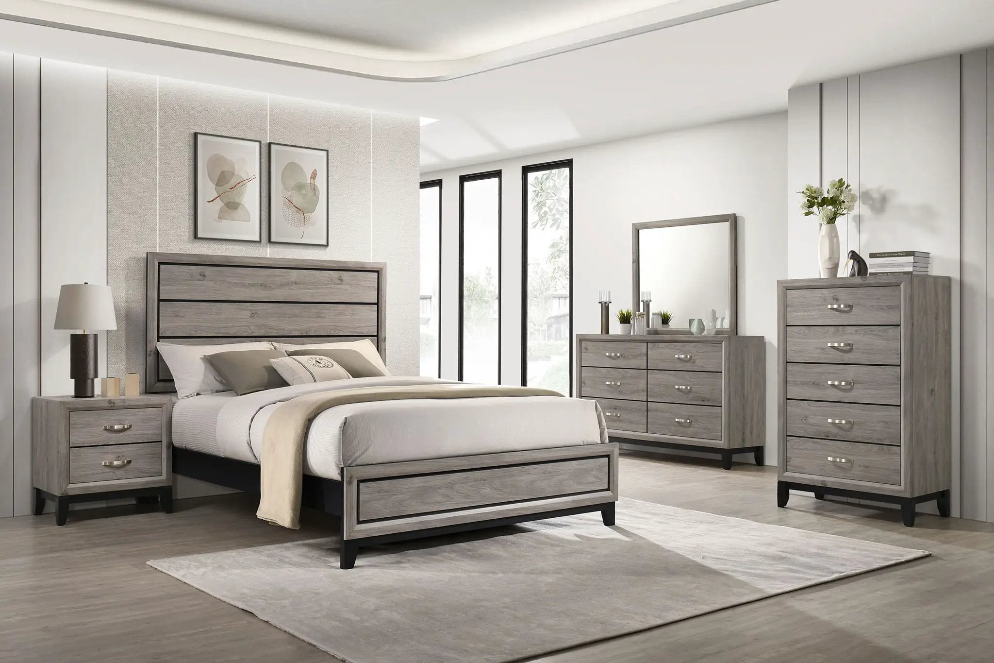 Watson Five-piece Eastern King Bedroom Set Light Taupe by Unique Piece Furniture