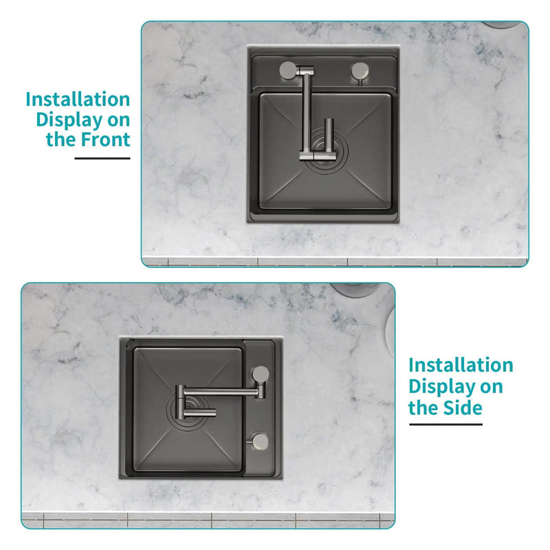 Modern Undermount Bar Sink With Folding Faucet by HouseOfZazla