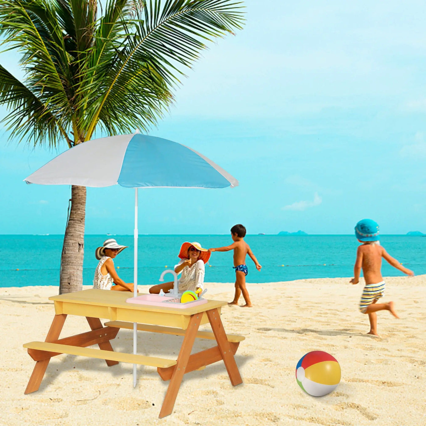 Kids Picnic Table With Sand and Water Table Conversion