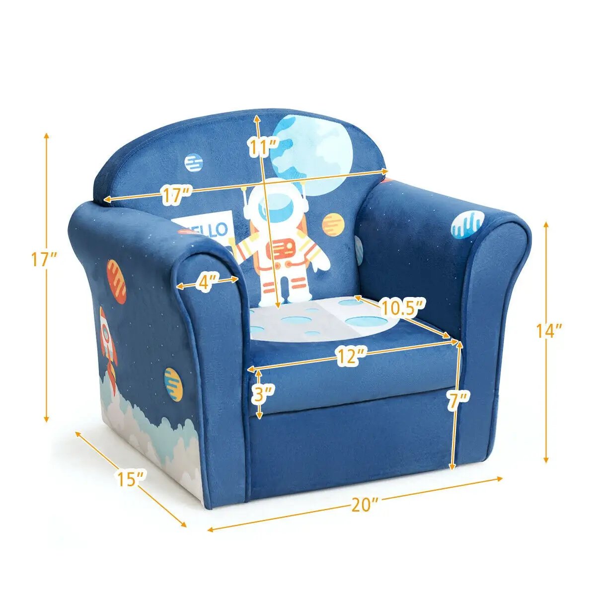 Kids Astronaut Armrest Upholstered Couch by DirectDeals