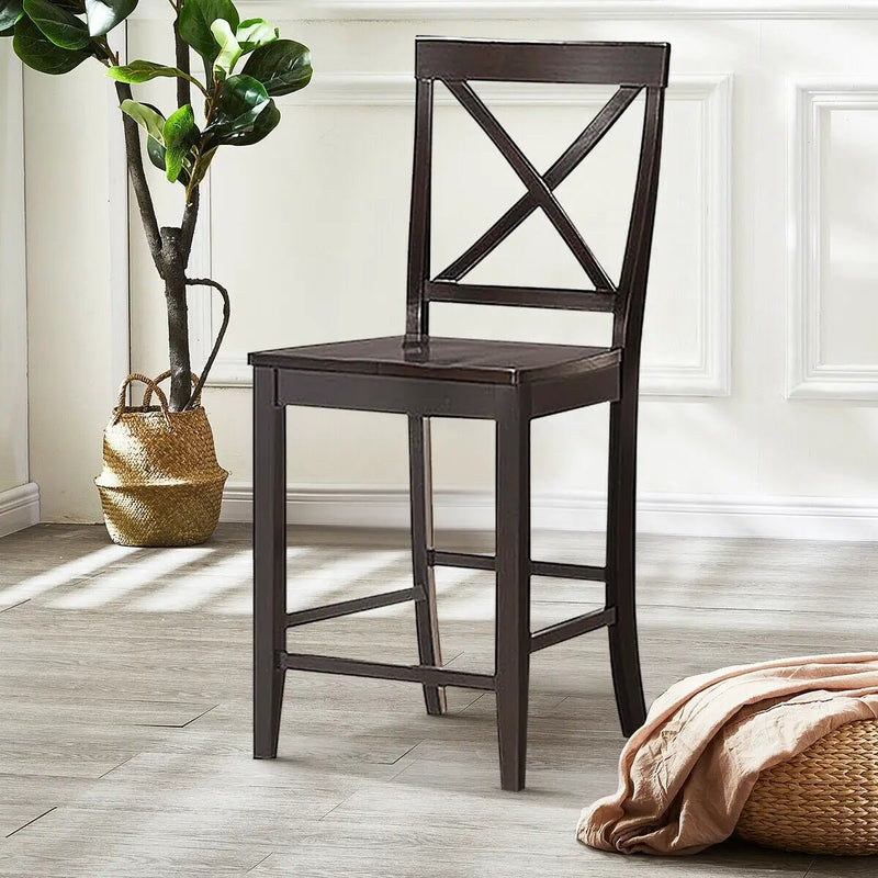 24 Inch 2 Pack Rubber Wood Frame Kitchen Chairs by DirectDeals