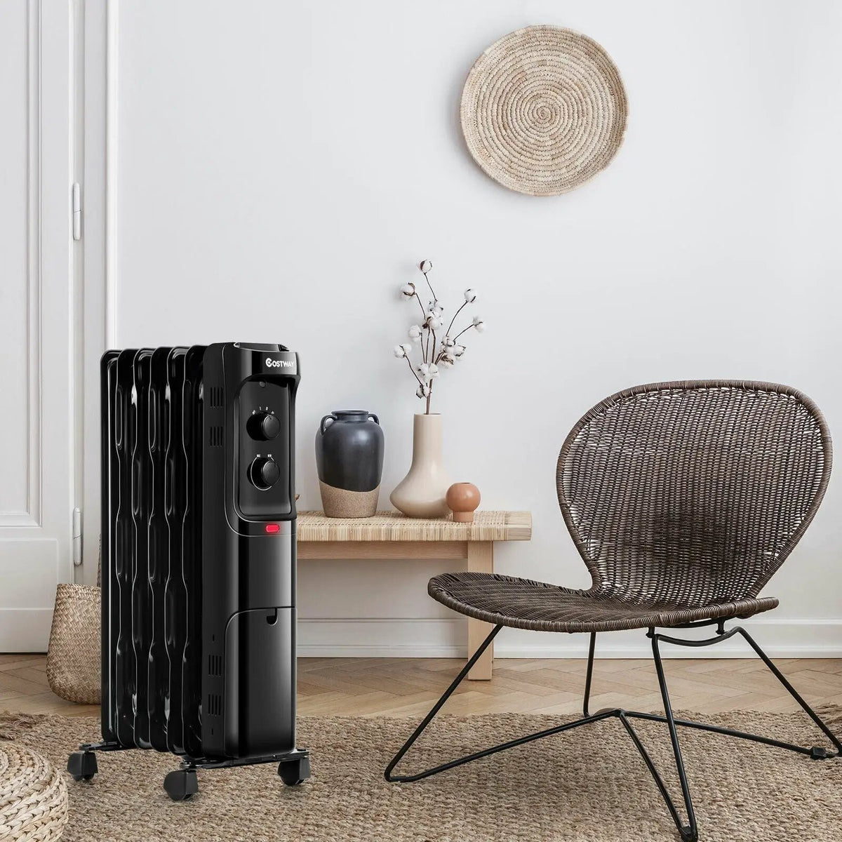1500W Oil Filled Portable Radiator Space Heater with Adjustable Thermostat, photo 15 of 16