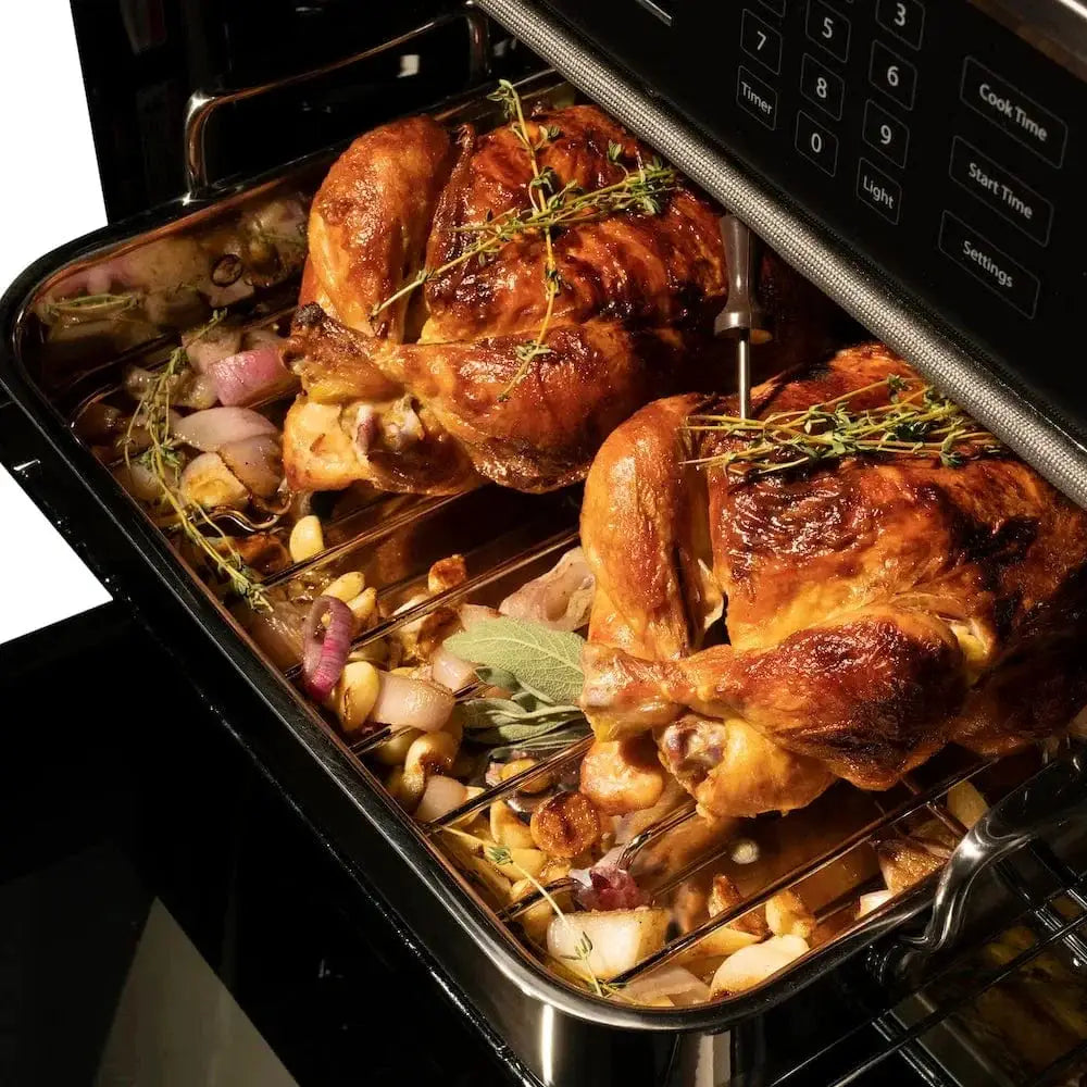 ZLINE 30"Professional True Convection Double Wall Oven, Air Fry, Self Clean, White Matte, Matte Black WADZ-WM-30-MB by Farmhouse Kitchen and Bath