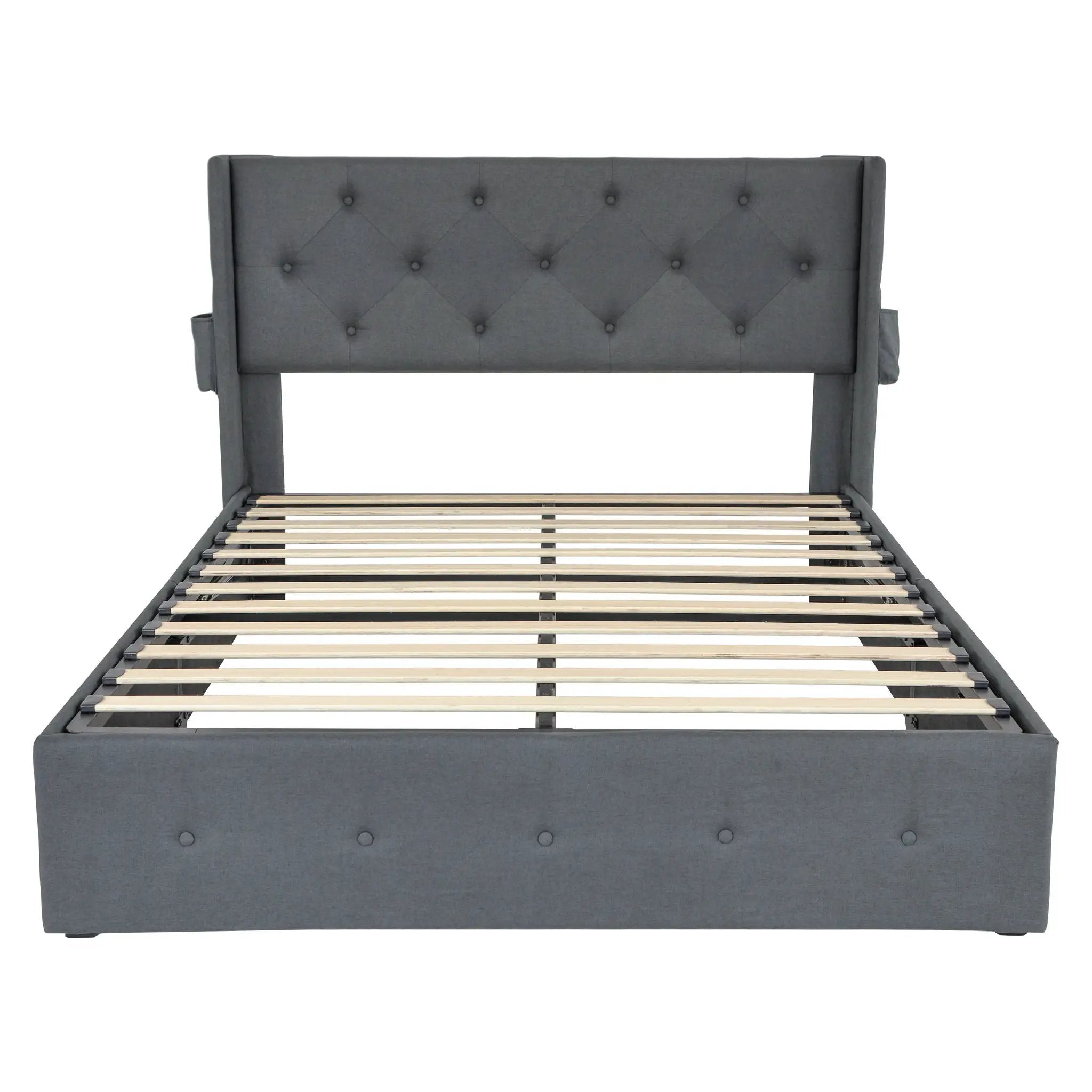 Bed With Gas Lift Storage, USB Ports by HouseOfZazla