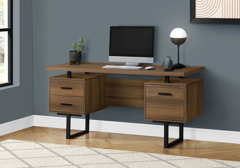 Computer Desk For Home Office, Laptop, Left, Right Set - Up, Storage Drawers, Contemporary & Modern by Unique Piece Furniture