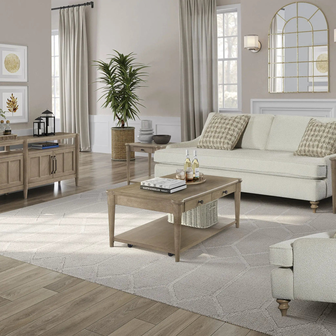 Cocktail Table With Two Storage Drawers And Casters by HouseOfZazla