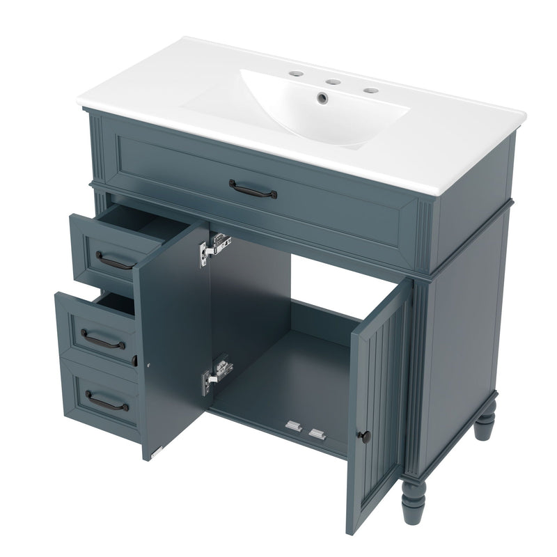 Bathroom Vanity With Sink, Freestanding Cabinet & Drawers by HouseOfZazla
