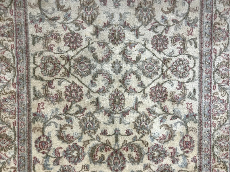 Indo Persian Rug 4x6, Vintage Handmade Wool Carpet, Floral Allover Pattern, Beige, Pair A by Jewel Rugs