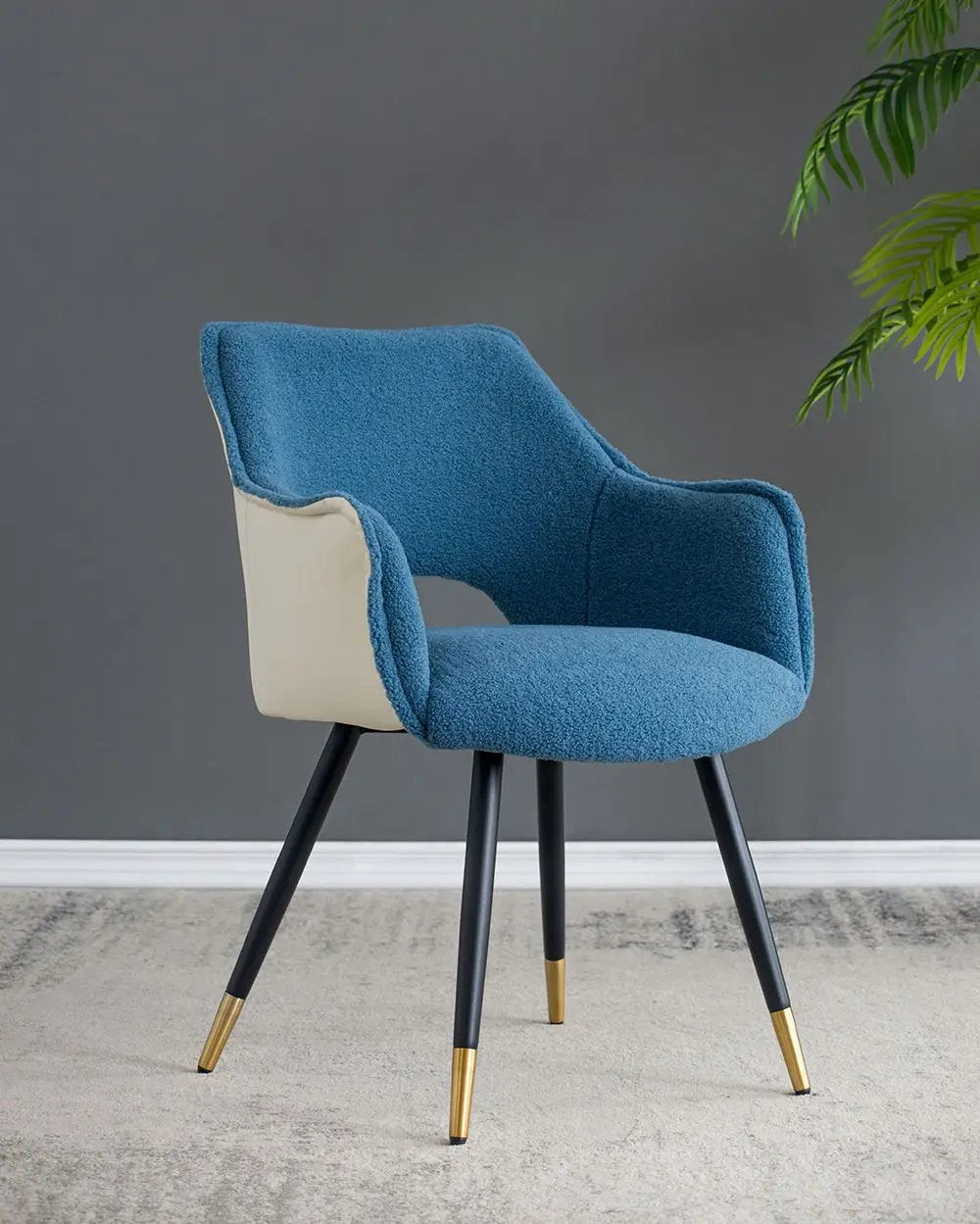 Side Chair, Living Room Bedroom Kitchen Vanity Accent Chair (Set of 2) - Blue by Unique Piece Furniture