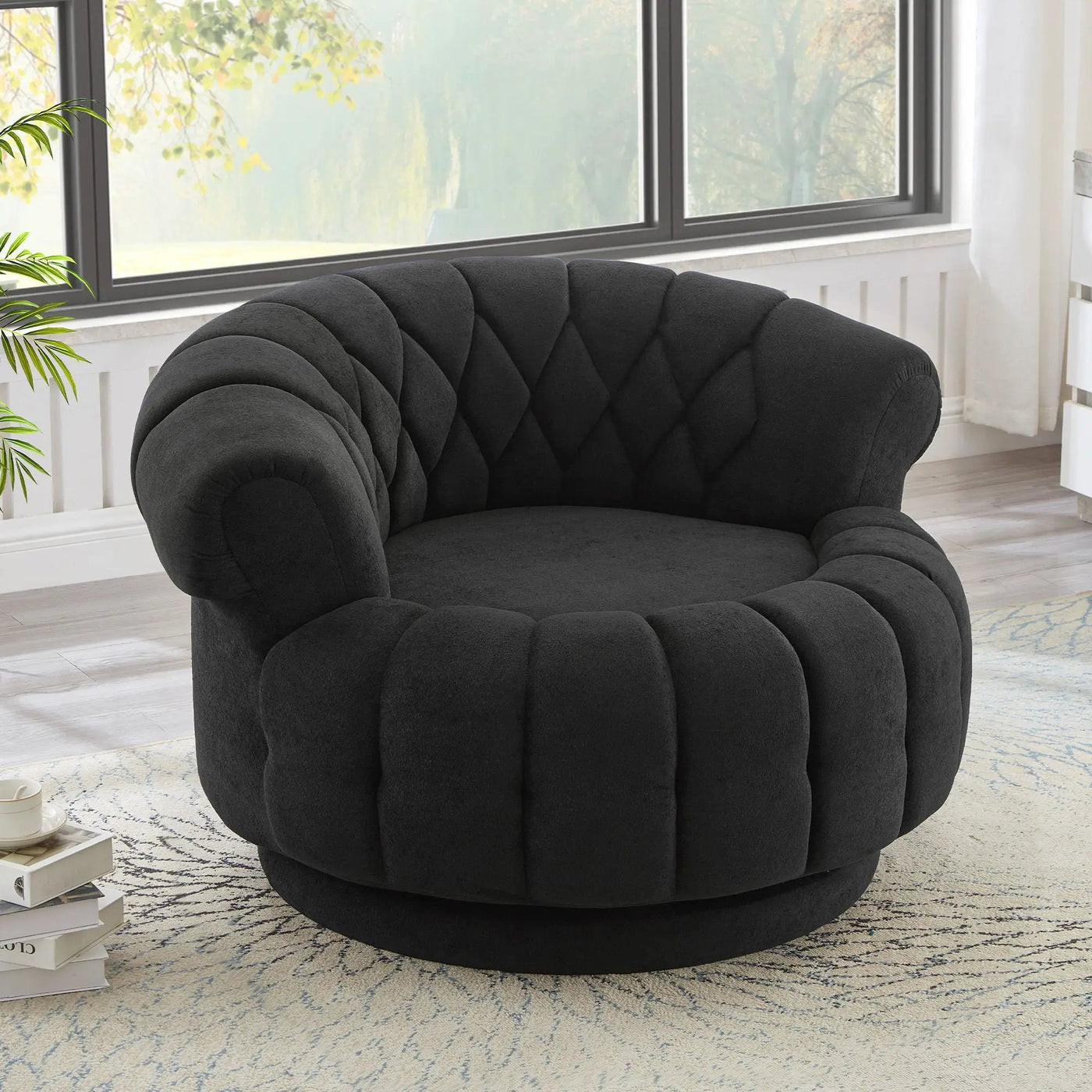 Round Swivel Accent Chair With Rotation by Unique Piece Furniture