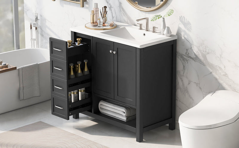 36" Bathroom Vanity with Sink Top and Storage Cabinet by HouseOfZazla