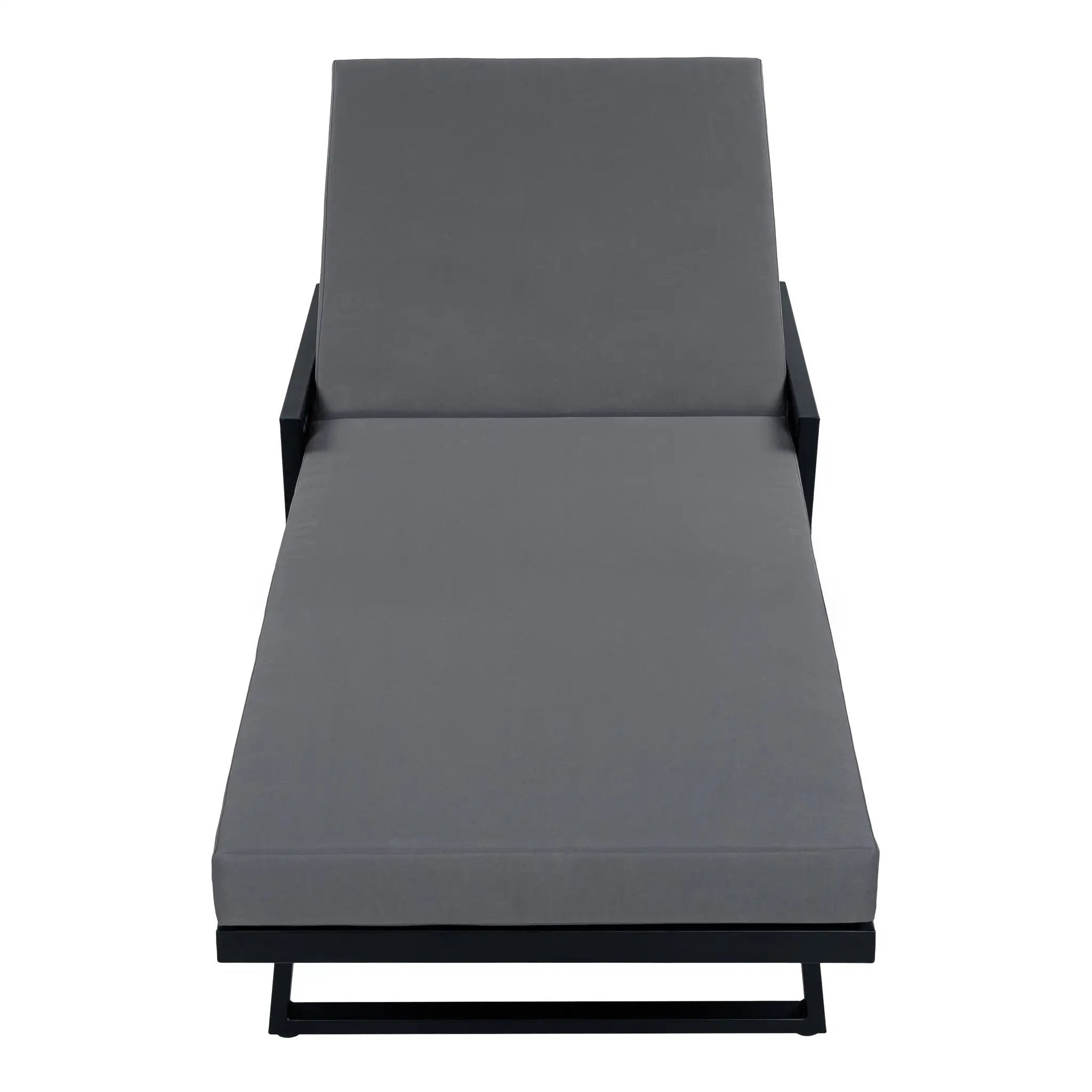 Black Iron Outdoor Chaise Lounge with Mixed Rope by HouseOfZazla