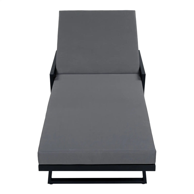 Black Iron Outdoor Chaise Lounge with Mixed Rope by HouseOfZazla