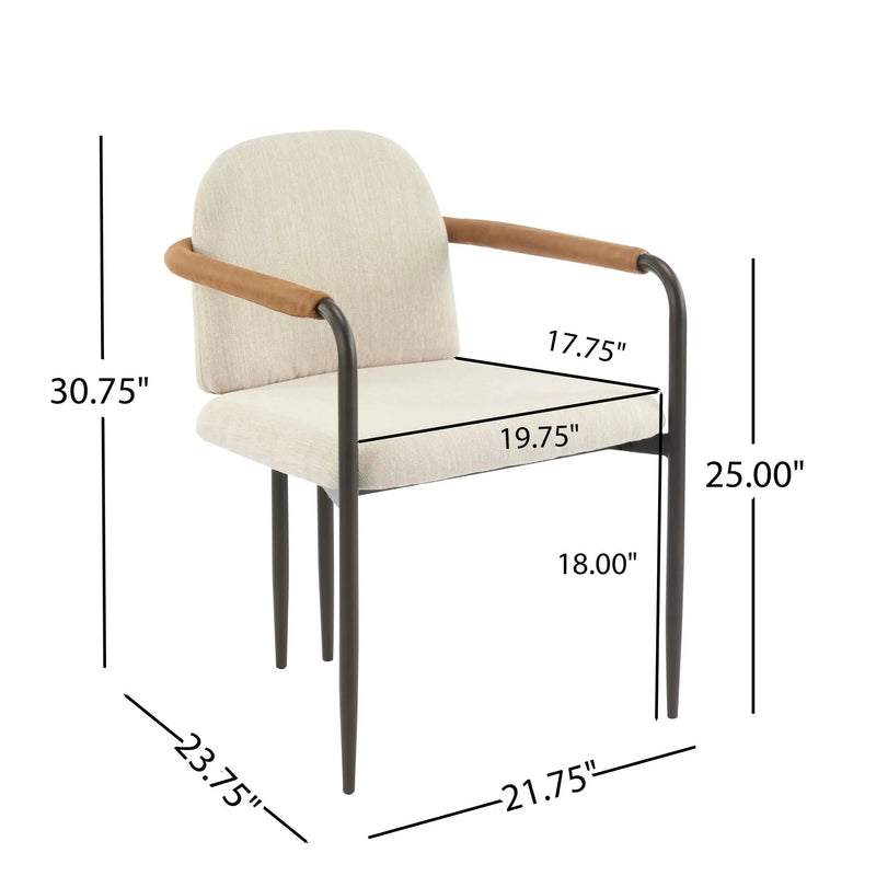 Modern Dining Chair Set With Durable Iron Frame and Comfortable Fabric Upholstery by HouseOfZazla