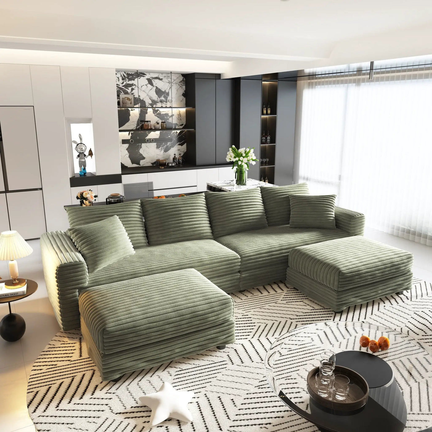 Modern Comfy Upholstered Sofa Cloud Couch & Deep Seat Couches by HouseOfZazla