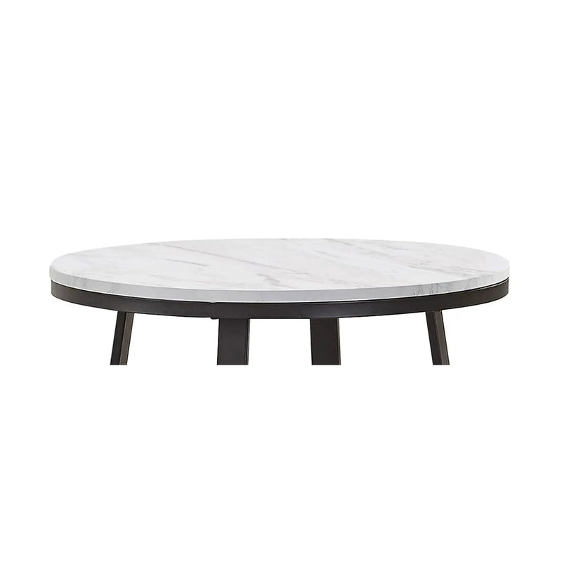 Round End Table With Base, Living Room Furniture - White by HouseOfZazla