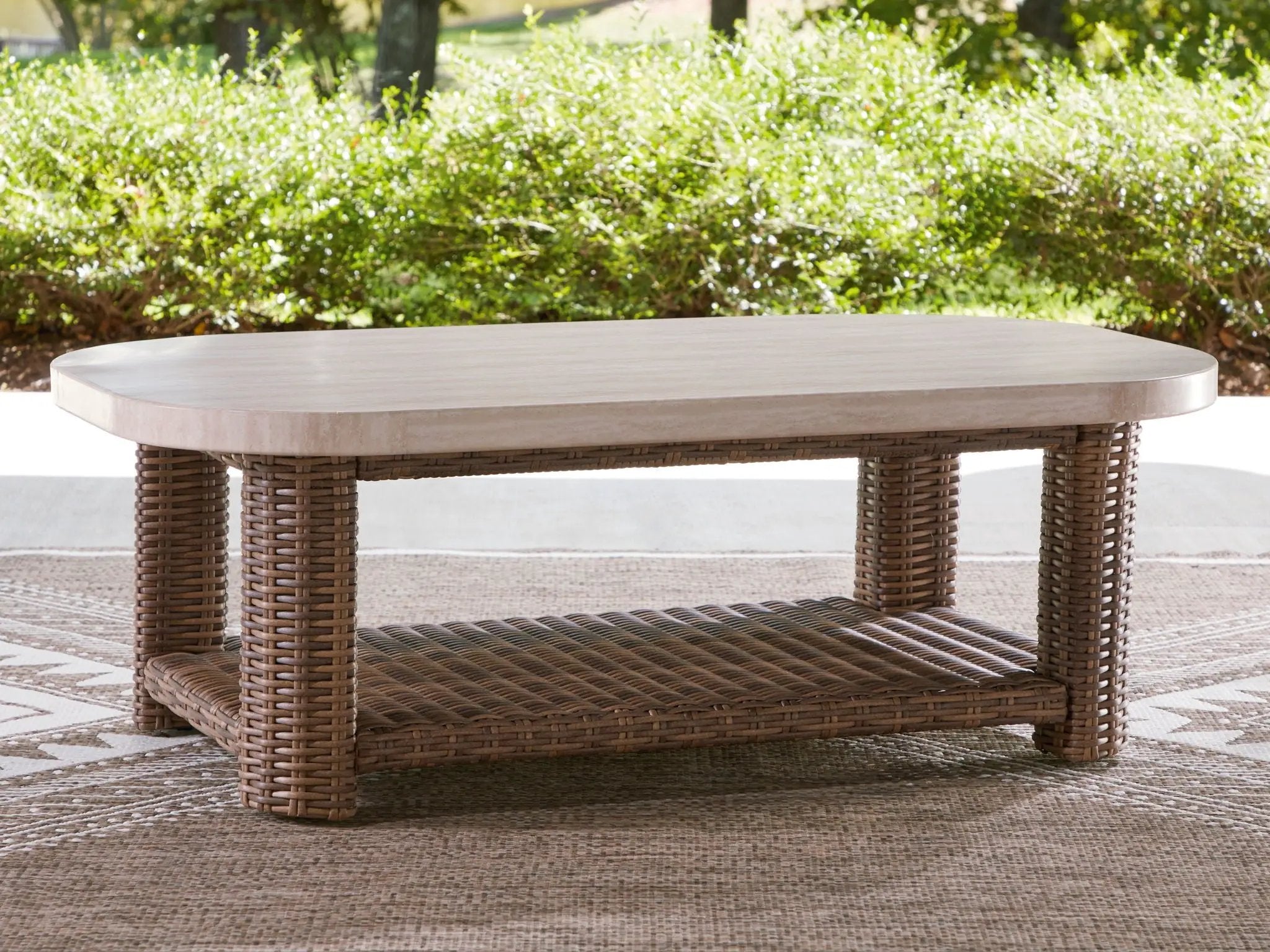 Dolan Creek - Rectangular Cocktail Table - Beige / Brown by Unique Piece Furniture