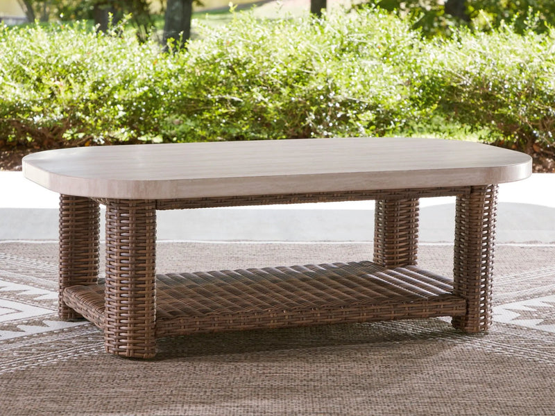 Dolan Creek - Rectangular Cocktail Table - Beige / Brown by Unique Piece Furniture
