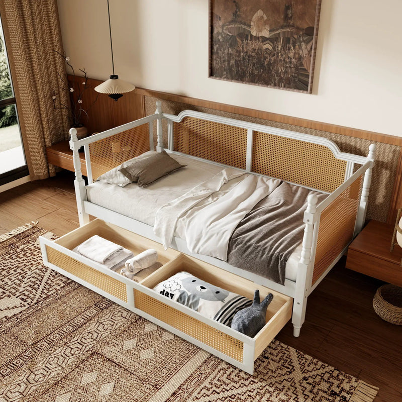 Traditional Style Rattan Daybed, No Box Spring Needed by Unique Piece Furniture