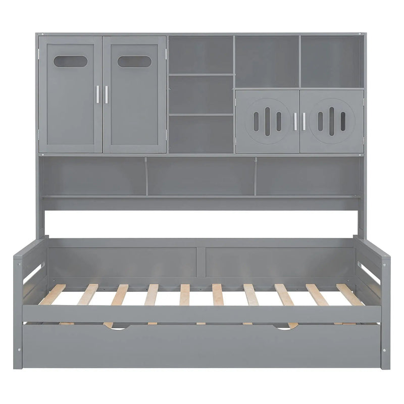 Daybed With All-In-One Cabinet And Shelf by HouseOfZazla