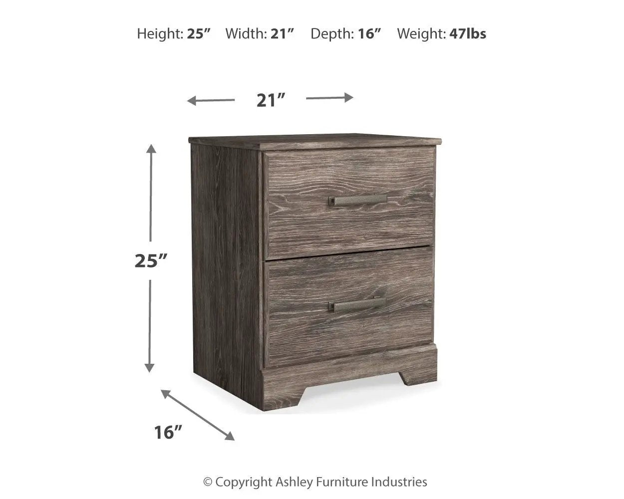 Ralinksi - Two Drawer Night Stand - Gray by Unique Piece Furniture