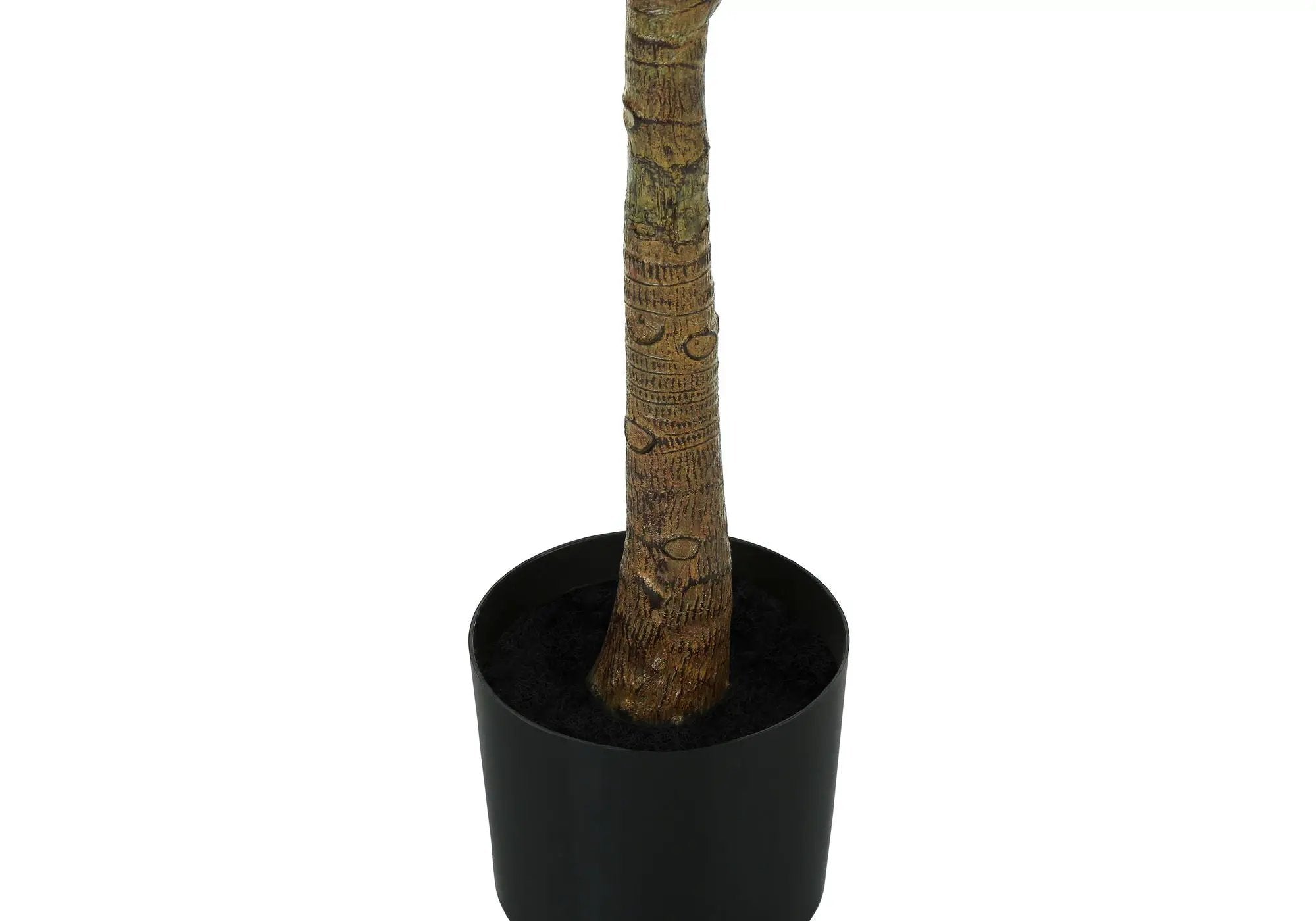47" Tall, Artificial Plant, Fiddle Tree, Indoor, Fake, Floor, Greenery, Potted, Real Touch, Decorative - Green / Black by Unique Piece Furniture
