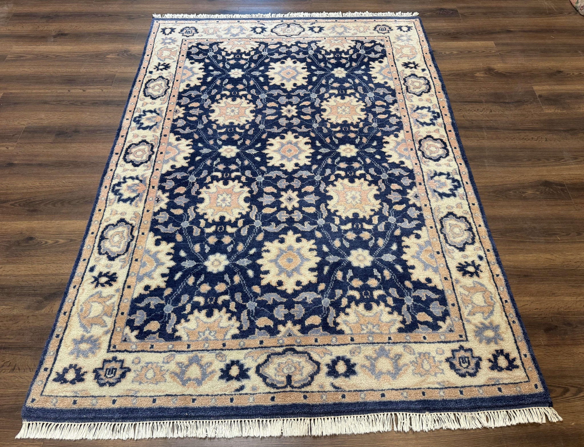 Blue and Beige Indian Rug, Indo Persian Carpet by Jewel Rugs