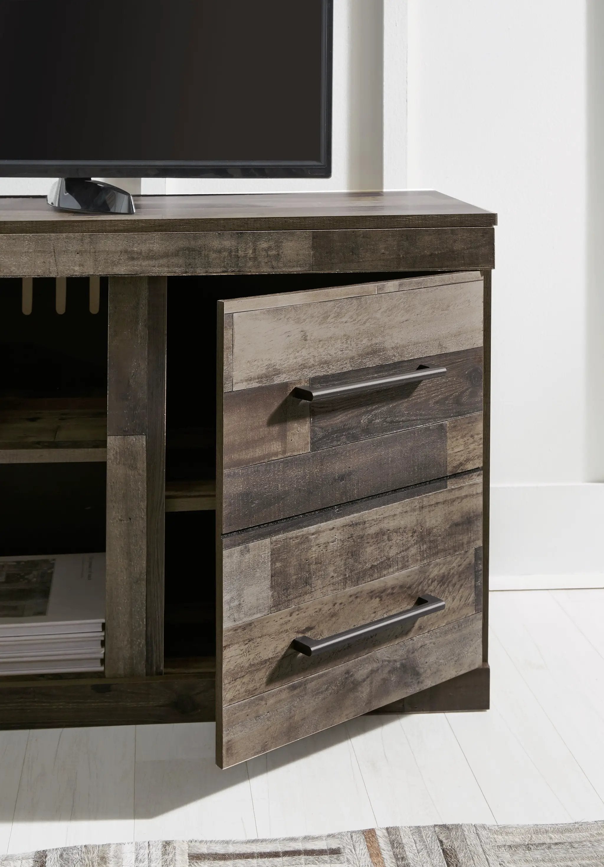 Derekson - LG TV Stand w/Fireplace Option - Multi Gray by Unique Piece Furniture