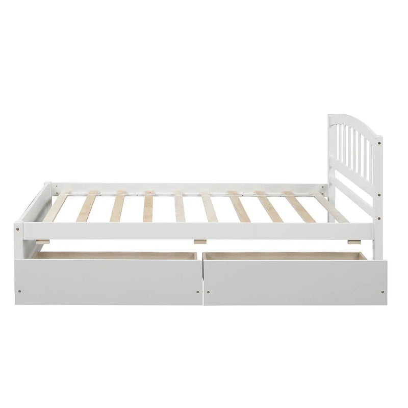 Platform Storage Bed Wood Bed Frame With Two Drawers And Headboard by Unique Piece Furniture