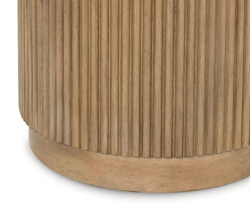 Camdill - Round End Table - Light Brown / White by Unique Piece Furniture
