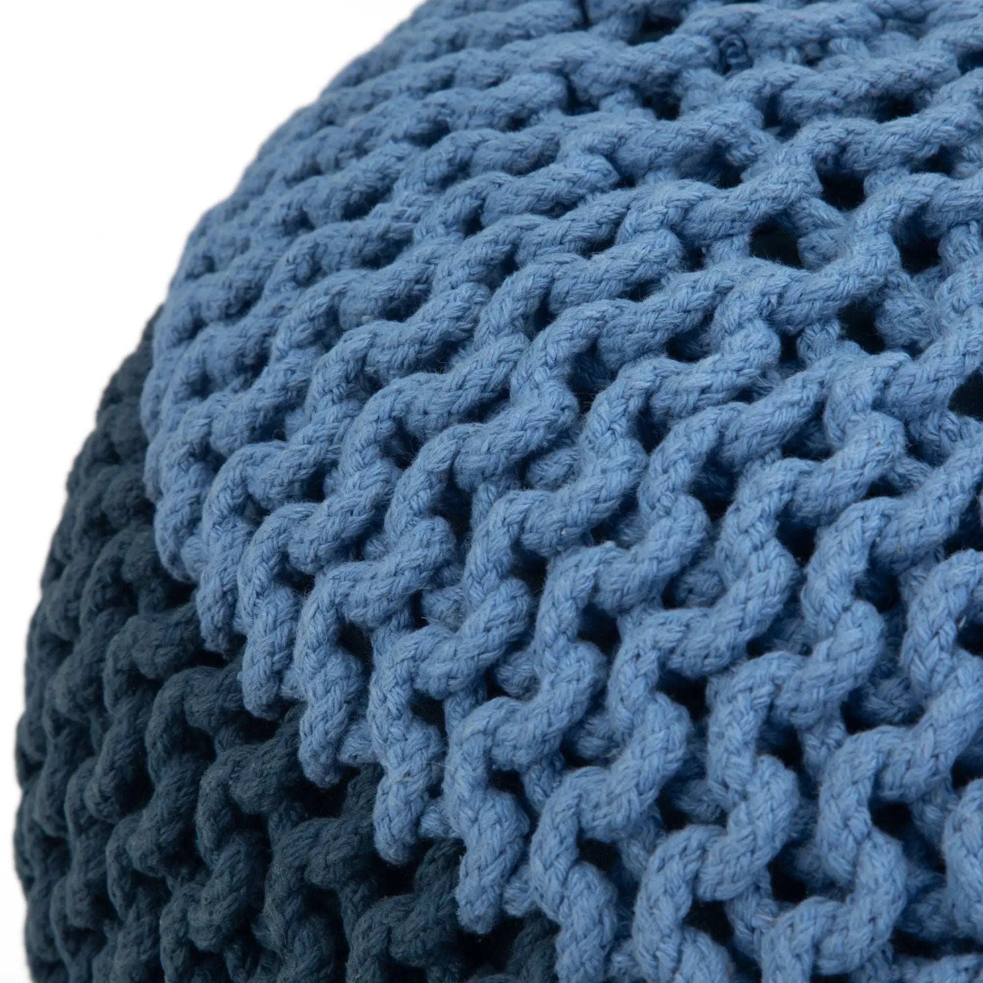 Nikki - Handcrafted Hand Knit Round Pouf by HouseOfZazla