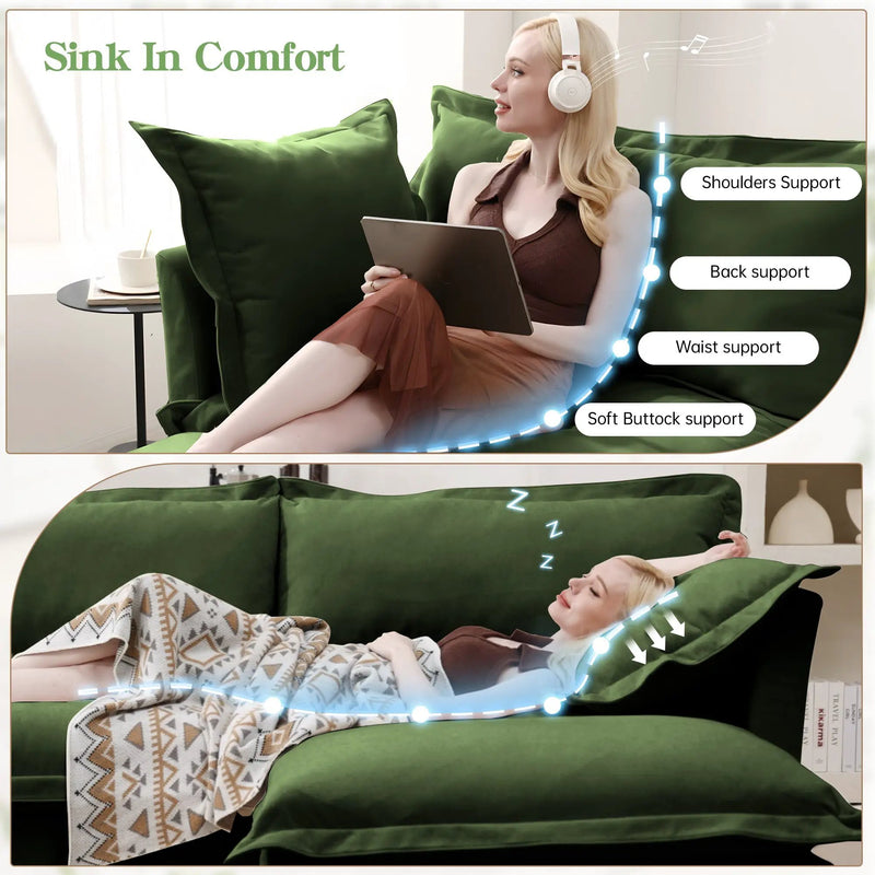 Slipcovered Long Sofa - 4 Seater by HouseOfZazla