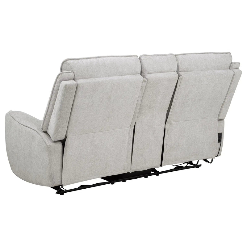 Sylmar Chenille Upholstered Power Reclining Loveseat Dove Grey by Unique Piece Furniture