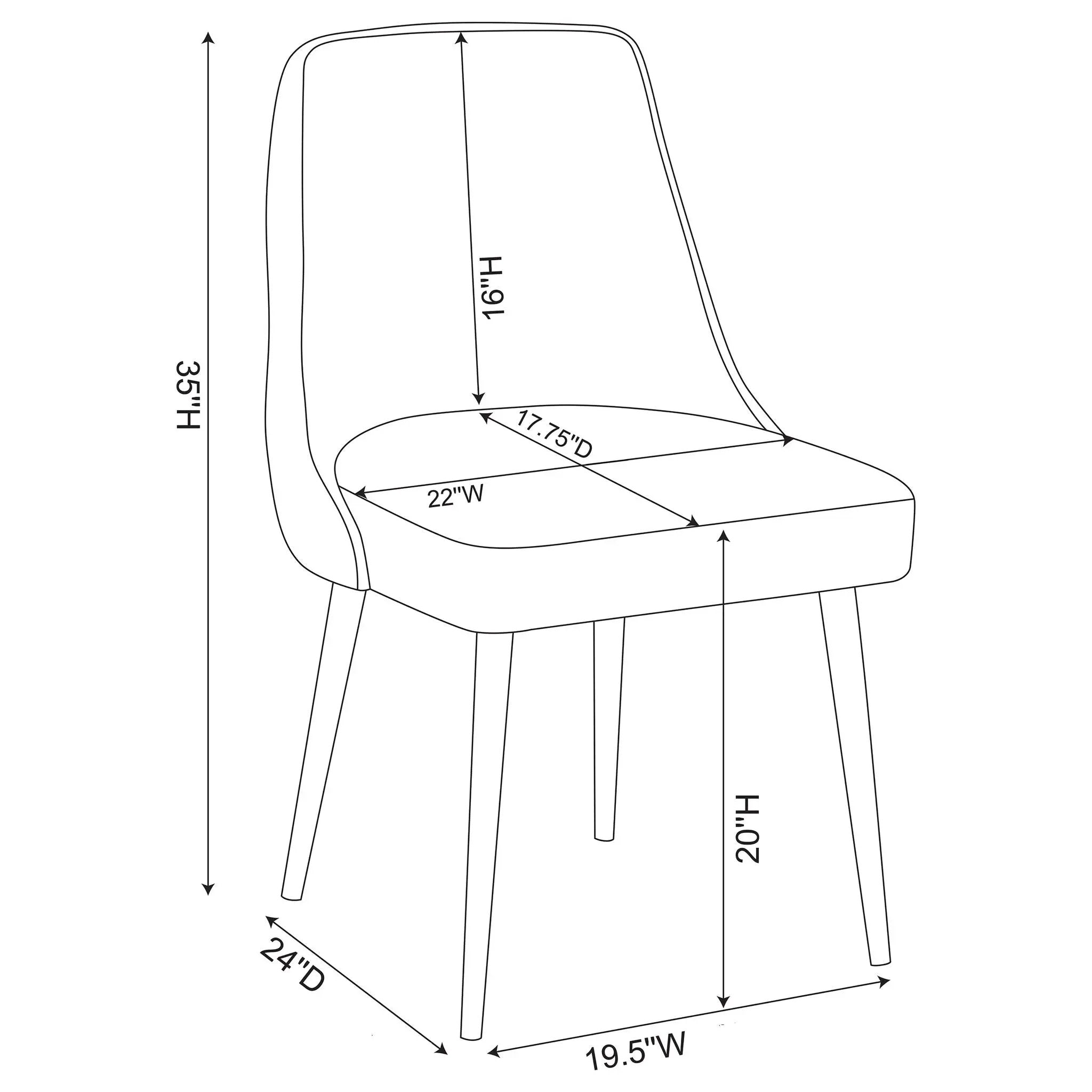 Curved Back Side Chair (Set of 2) by HouseOfZazla