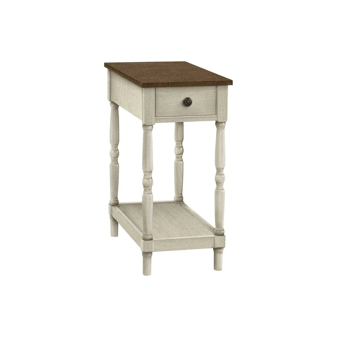 Accent End Table, 2 Tier, Storage Drawer, Traditional Stylish Design by Unique Piece Furniture