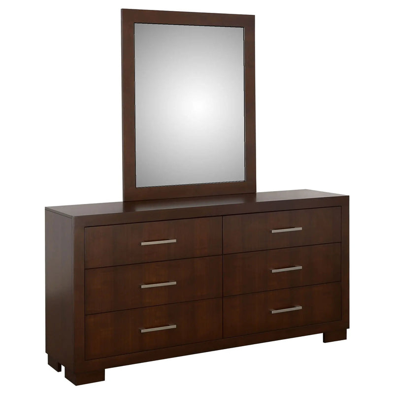 Jessica 6-drawer Dresser with Mirror Cappuccino by Unique Piece Furniture