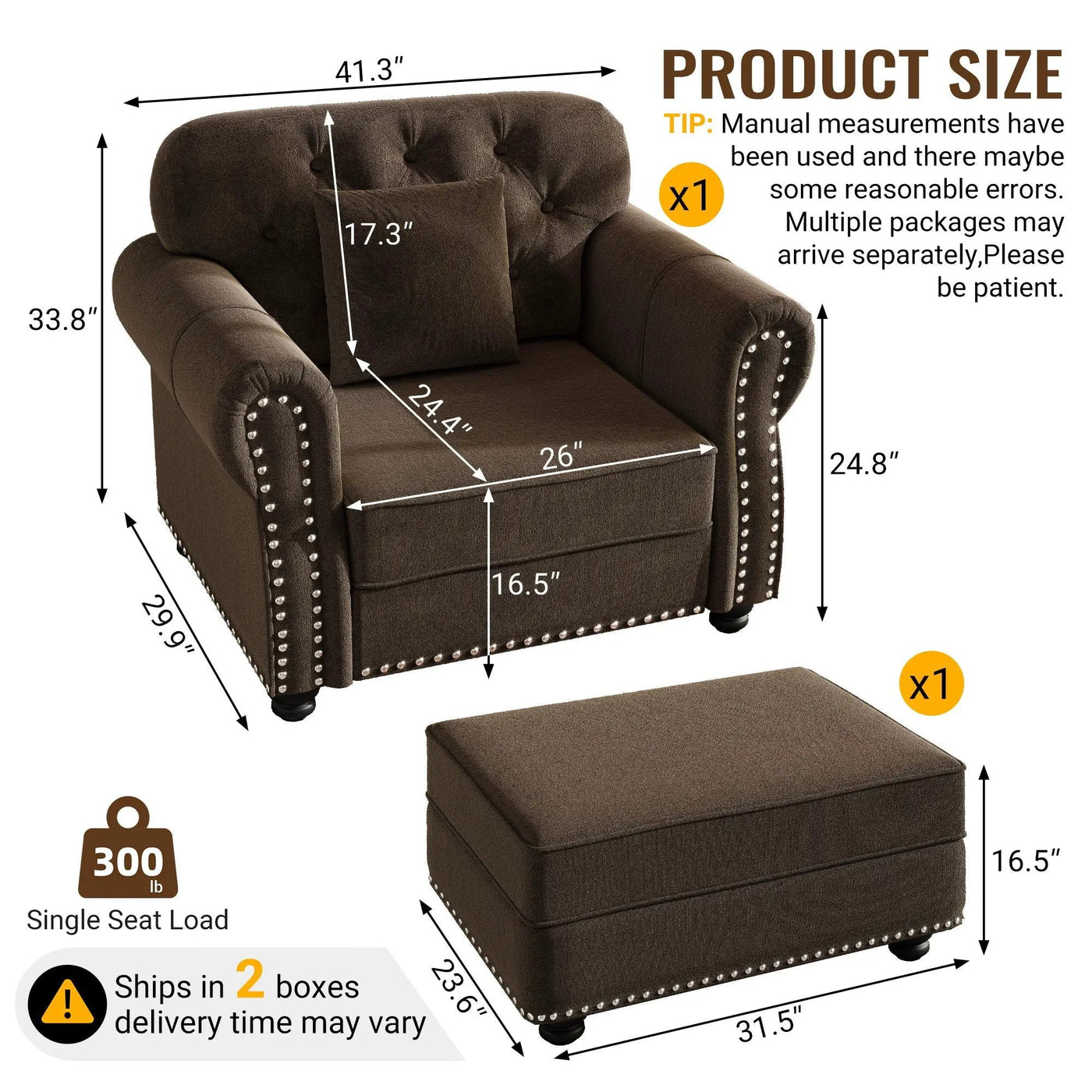 Sofa With Nailhead Trim And Rolled Armrests by HouseOfZazla