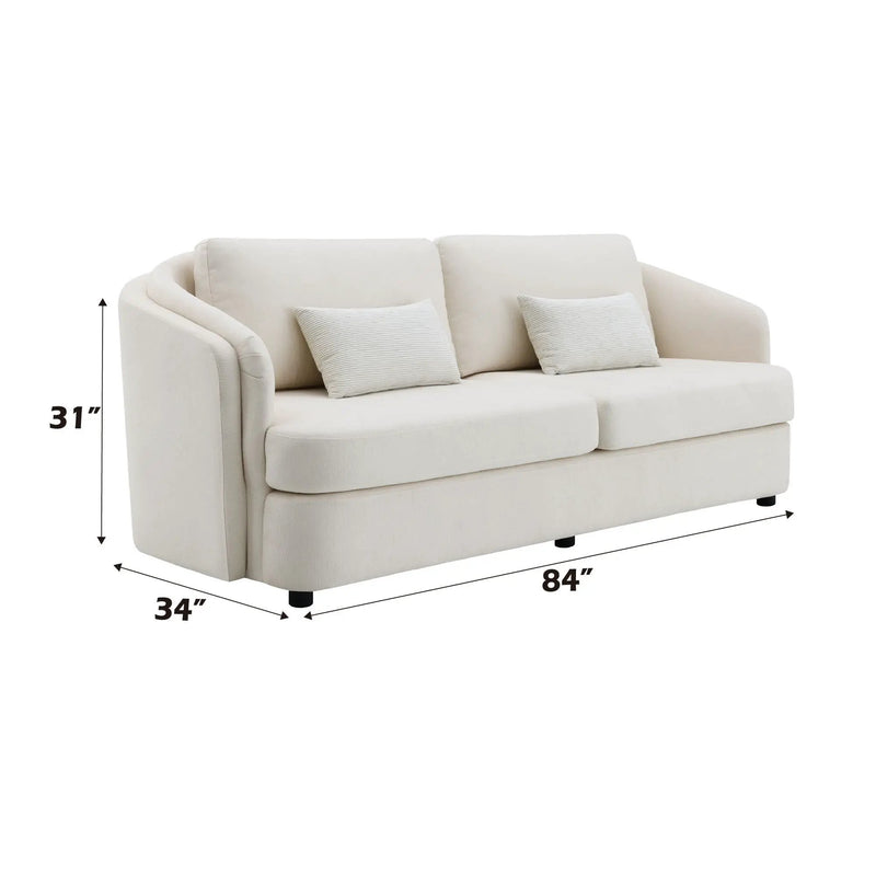 Mariko - Linen Sofa With 2 Toss Pillows - Beige by Unique Piece Furniture