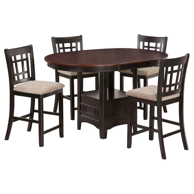 Avonlea - 5 Piece Set With Round Table And Upholstered Chairs - Chestnut by HouseOfZazla