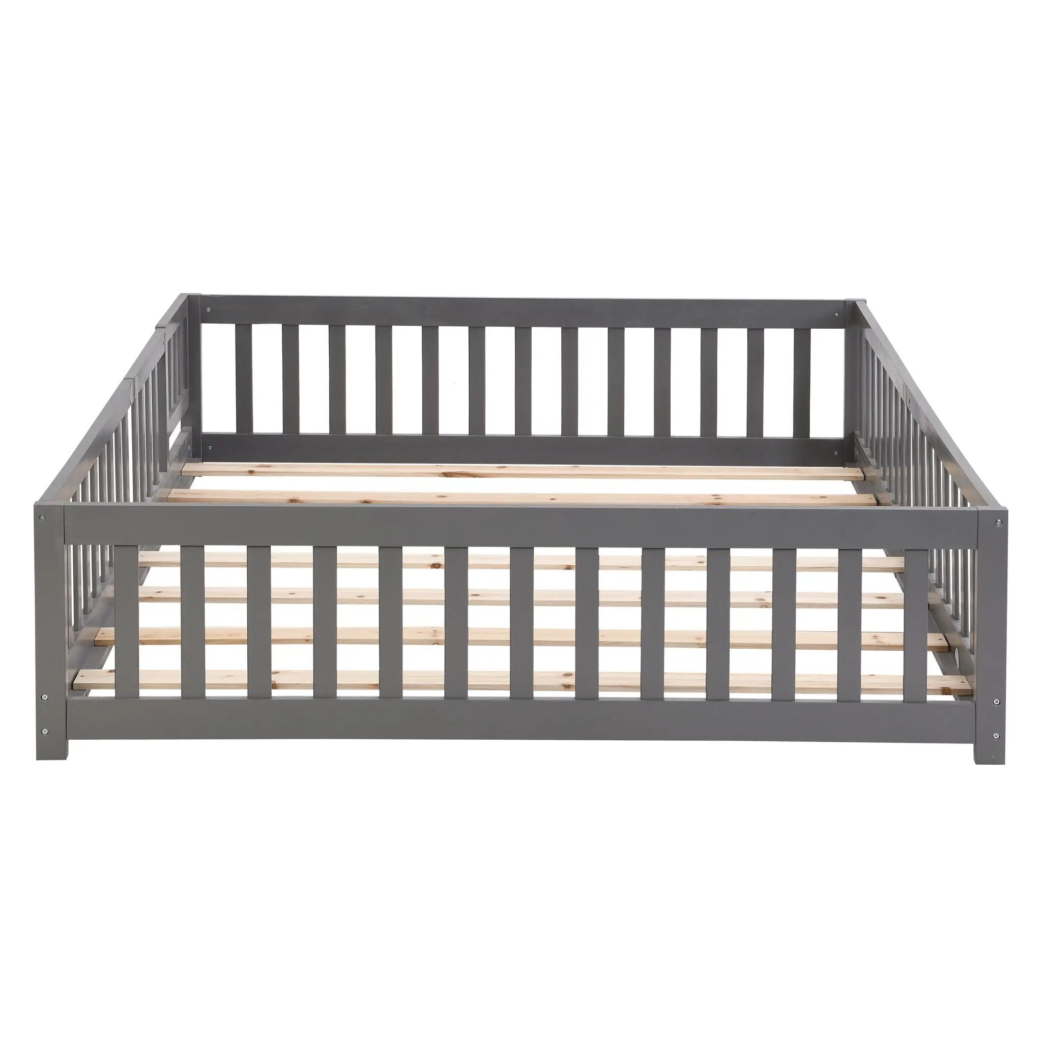 Solid Floor Bed With Door And Fence For Children by Unique Piece Furniture