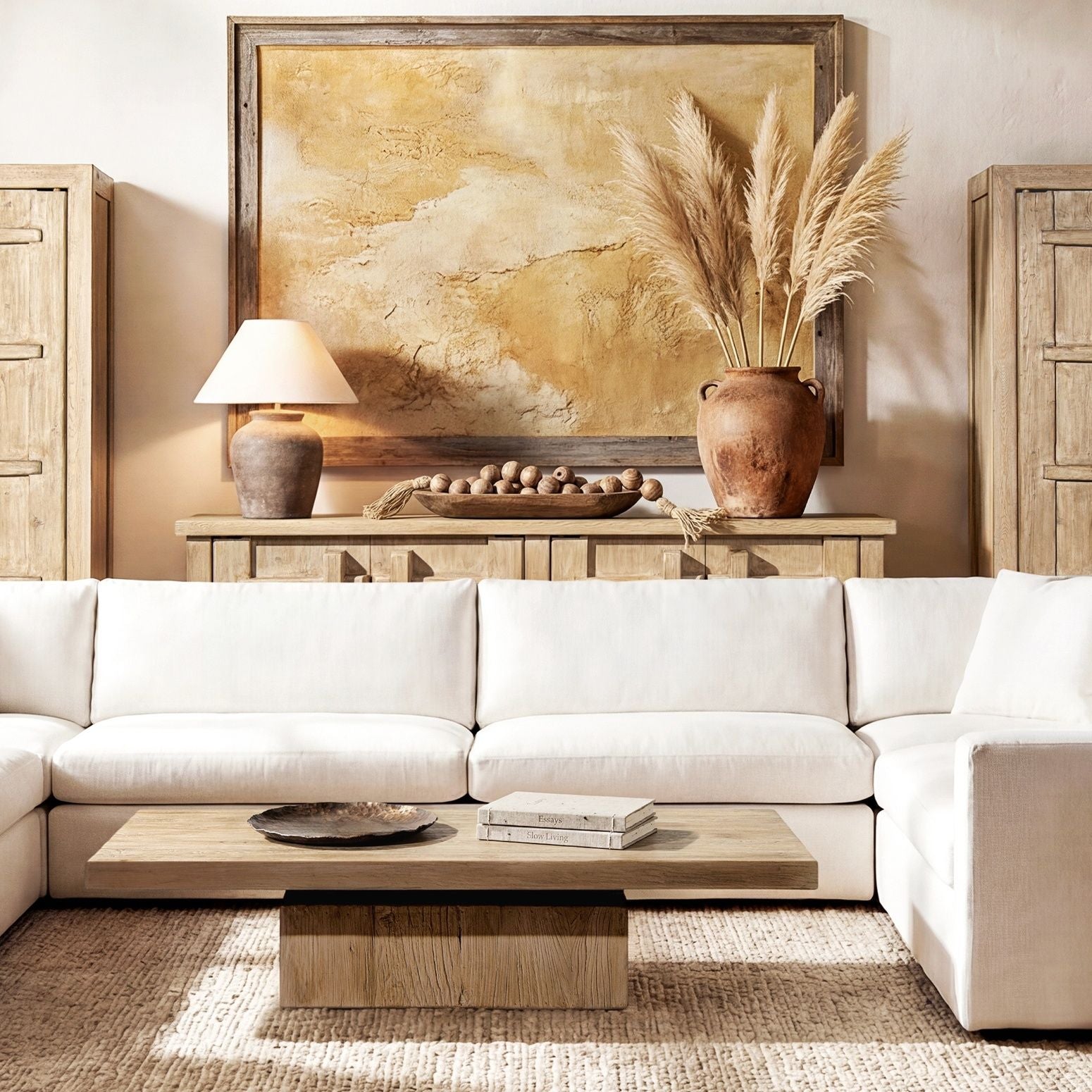 Rowan - 4 Door Sideboard Cabinet - Natural by HouseOfZazla