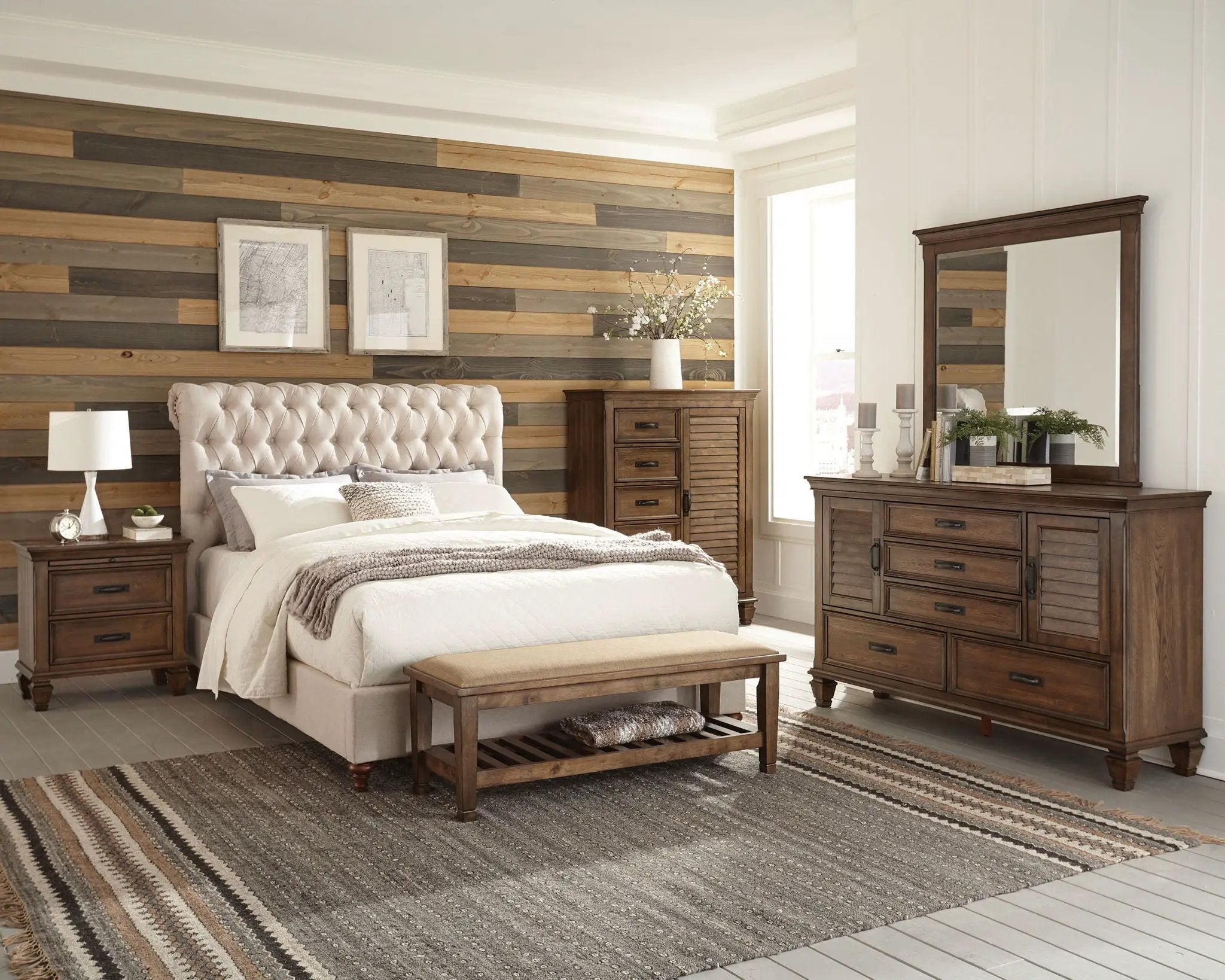 Devon 57-inch Upholstered Queen Panel Bed Beige by Unique Piece Furniture