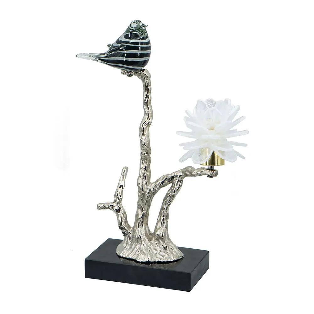 Aluminum Candle Holder With Marble Stand by Unique Piece Furniture