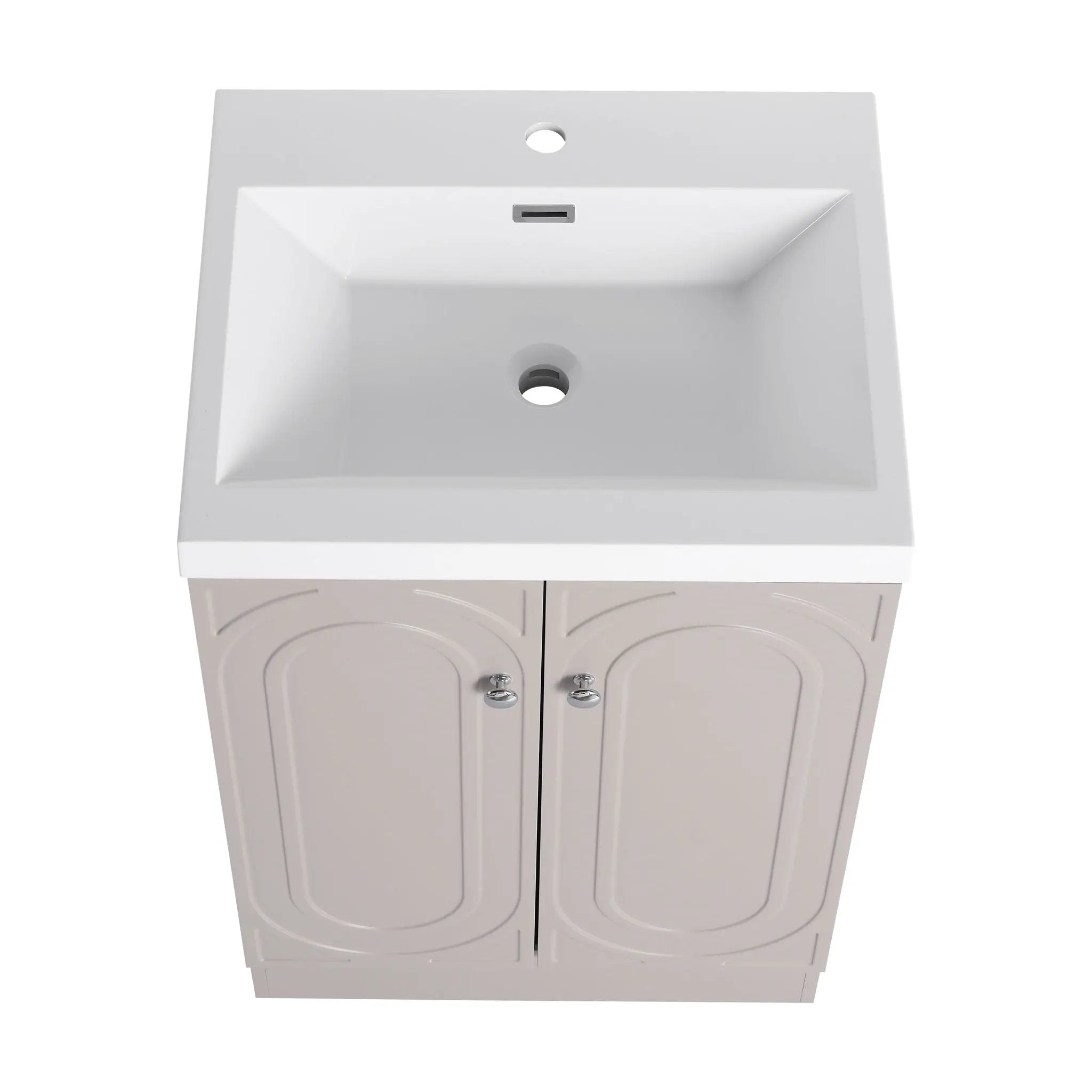 Contemporary Freestanding Bathroom Vanity With Resin Sink & Soft-Close Cabinet Doors by HouseOfZazla
