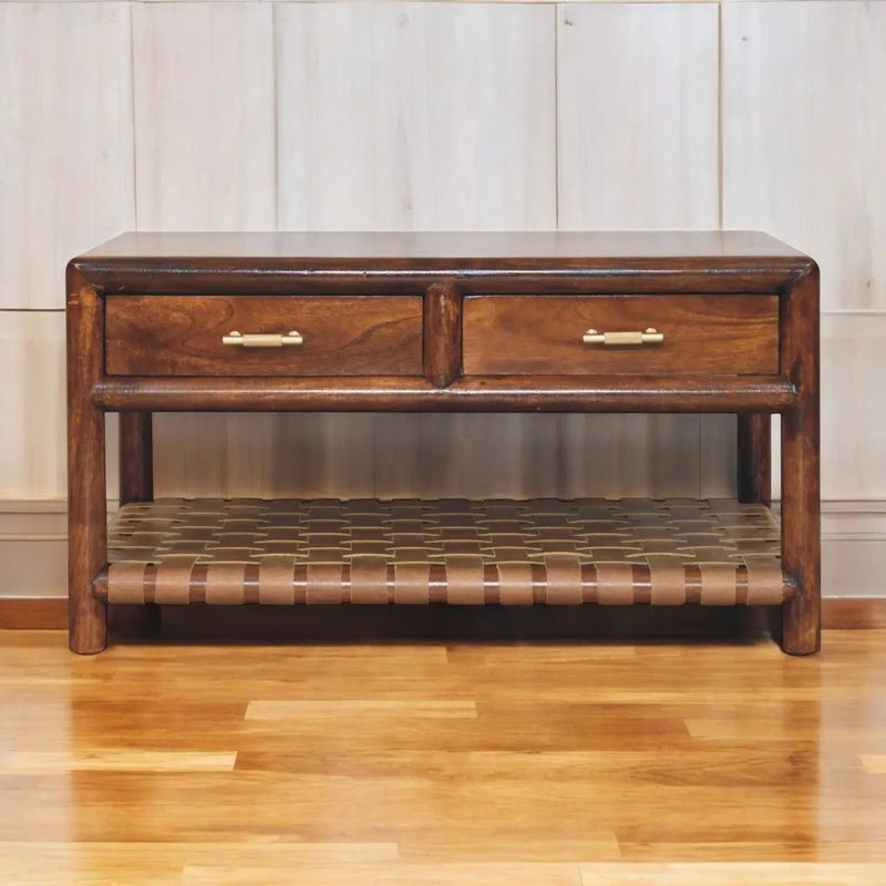 Regency - Woven Console Table With 2 Drawers - Brown by HouseOfZazla