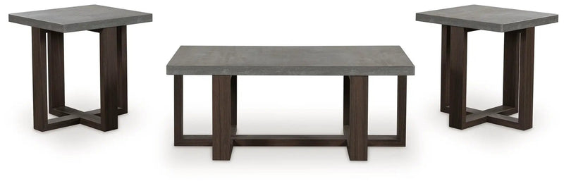 Dynnford - Occasional Table Set (Set of 3) - Gray / Brown by Unique Piece Furniture